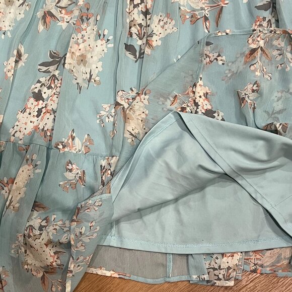 Motherhood Floral Tiered Midi Dress, Mint Green, M - Picture 6 of 11